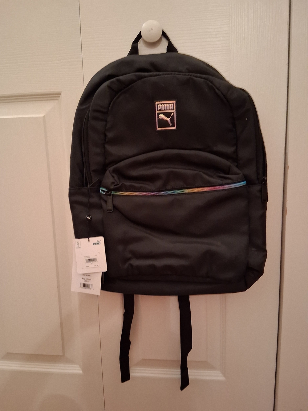 Puma Black Backpack with Rainbow Trim